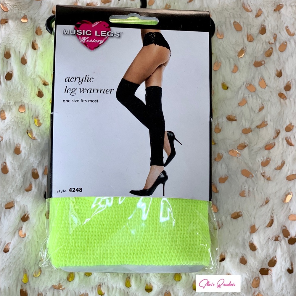 New ✨Neon Yellow ✨Thigh High Leg Warmers Music Legs 4248
